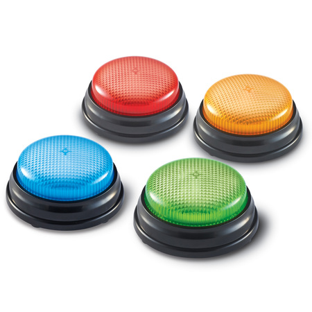 LEARNING RESOURCES Lights and Sounds Answer Buzzers, Set of 4 3776